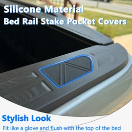 TOPINSTALL 2025 Upgraded Silicone Covers Compatible with 2023-2026 Chevy Colorado/GMC Canyon Accessories, Stylish Look Rear Bed Rail Stake Pocket Plugs Hole Caps Won't Pop Out (2PCS)