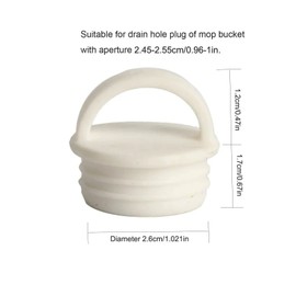 NentMent 5 Pack Flat Spin Mop Bucket Drain Plug Replacement Stopper Water Tub Round Pipe Tubing End Cap Holes Cover Plugs with Pull Ring for Bathtub Kitchen Bathroom Hole 25mm/ 1 inch