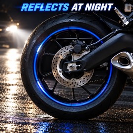 32-Piece Reflective PVC Motorcycle Wheel Rim Stripe Decal Set for 17–18 Inch Wheels
