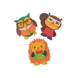 Nerdy Fall Critter Foam Magnets Craft Kit - Makes 12 - DIY Crafts for Kids and Fun Home Activities