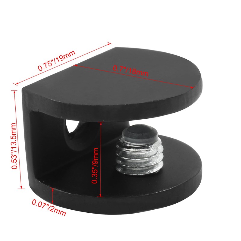 Litoexpe 8pcs Adjustable Frameless Glass Shelf Bracket, Aluminum Alloy Shower