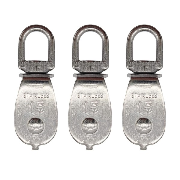 simPLEISURE Ya010013a03n0 Pulleys Stainless Steel M15 Set of 3