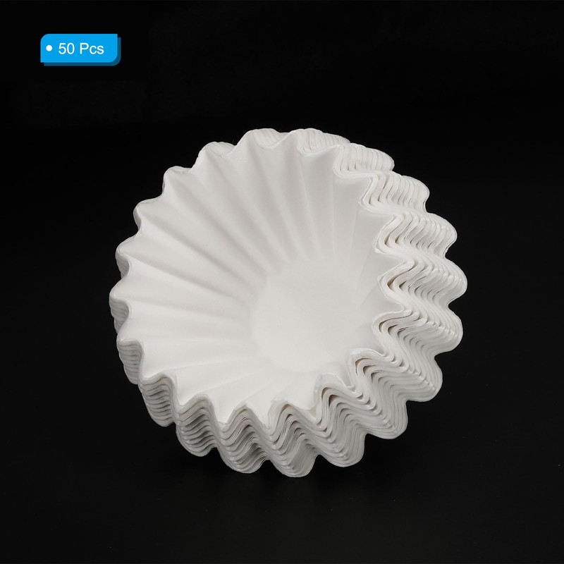 sourcing map 2-4 Cup Basket Coffee Filters White Paper Filter