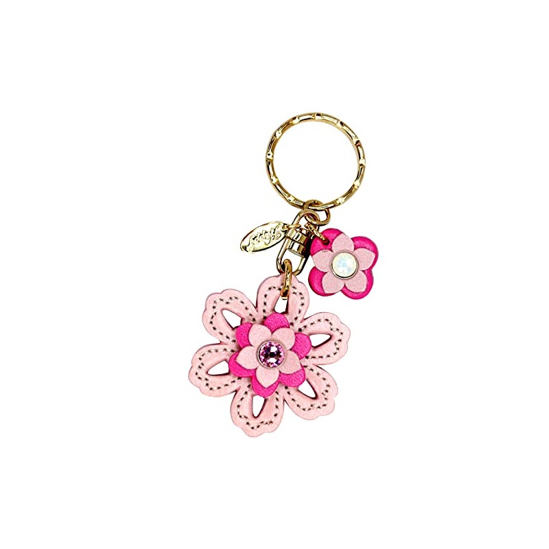Happy Lacy Flower KH Women's Key Chain, metallic pink