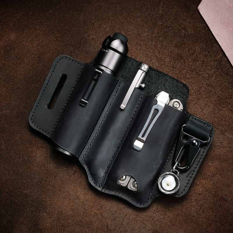VIPERADE PJ29 Multi-Tool Sheath for Belt, Leather EDC Pocket Organizer