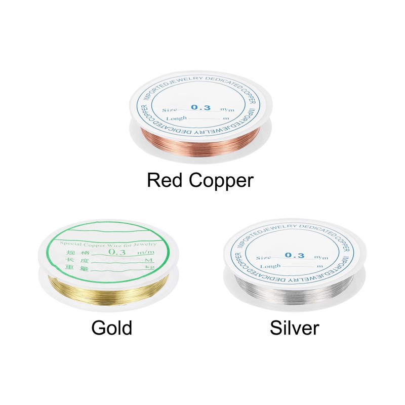 MECCANIXITY 28 Gauge Copper Wire for Jewelry Making, 1 Roll
