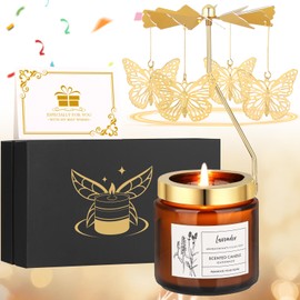 Butterfly Gifts for Women, Rotatable Lavender Scented Candle Gifts for Mom Wife Anniversary Valentine's Day Christmas, Unique Birthday Gift for Sister Girlfriend with Gift Box
