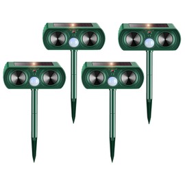 4 Packs Deer Repellent Devices 2026 Solar Power Animal Repeller with Motion Sensor & Ultrasonic Sound, Outdoor Animal Deterrent Devices for Garden Yard Patio to Repel Deer Cat Rabbit Raccoon Cat Dog