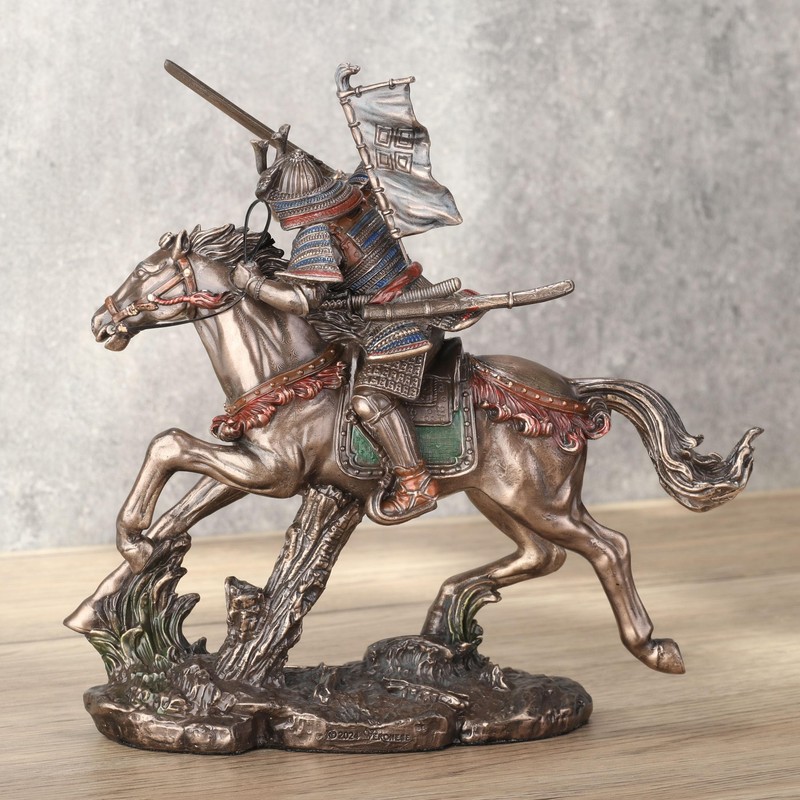 Veronese Design 6 3/4 Inch Japanese Samurai Mounted Cavalry Charge