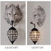 KWOKING Rustic Wolf Wall Lamp, Fun Wall Sconce Lighting with