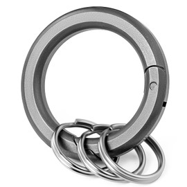 TIMULTI Round Carabiner Keychain Stylish Titanium Lightweight Small One-Touch Storage