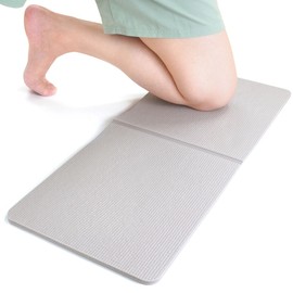 Mini Yoga Mat, 26.0 x 11.0 inches (66 x 28 cm), Durable, High Grip, Bifold and Compact (Pearl Gray)