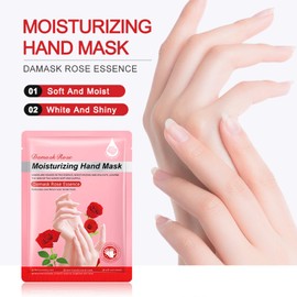 Hand Mask with Rose Extract, Pack of 5, Moisturising Gloves, Natural Nutrient Supply, Softener for Rough Hands, Skin Smoothing Effect, Dryness Prevention