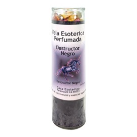 Black Destroyer-Palm Wax Spiritual Intention Spell Candle-[Black] | Vela CASA ESOTERICA PERFUMADA- (Destructor Negro)