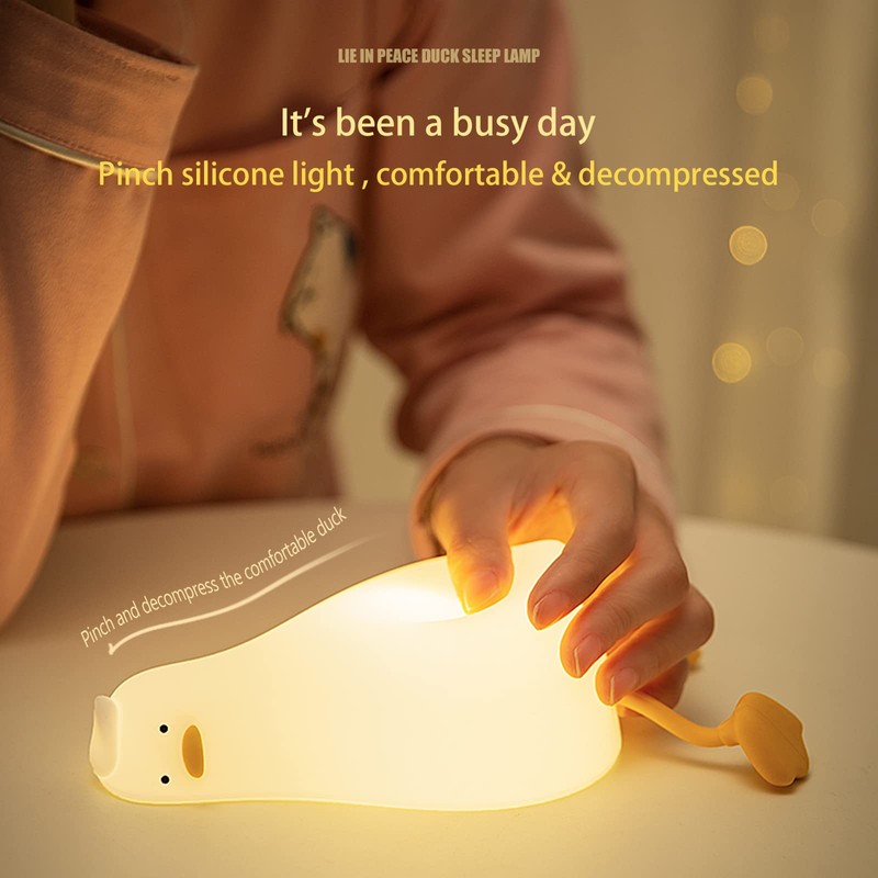 MUID Benson Lying Flat Duck Night Light, LED Squishy Duck