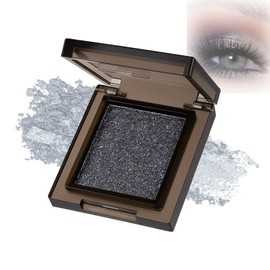 Charcoal Gray Shimmer Smokey Eyeshadow - Richly Pigmented, and Blendable, Creating Dramatic, Long-Lasting Smokey Eye Effects That Stay Flawless All Day, Ideal for All Skin Types (Silver Galaxy)