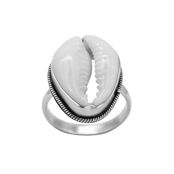 81stgeneration Women's 925 Sterling Silver Natural Cowrie Shell Large Boho