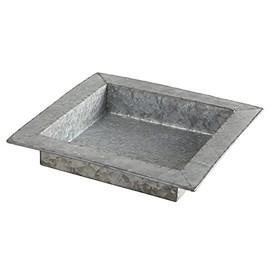 47th & Main Metal Decorative Tray, 9.4" Square, Galvanized