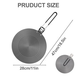 Bcuuozeeing Induction Adapter Plate, Induction Adapter Plate with Foldable Handle, Adapter for Use of Coffee Pots and Cookware on Induction Hobs, Aluminium, 24 cm, Black