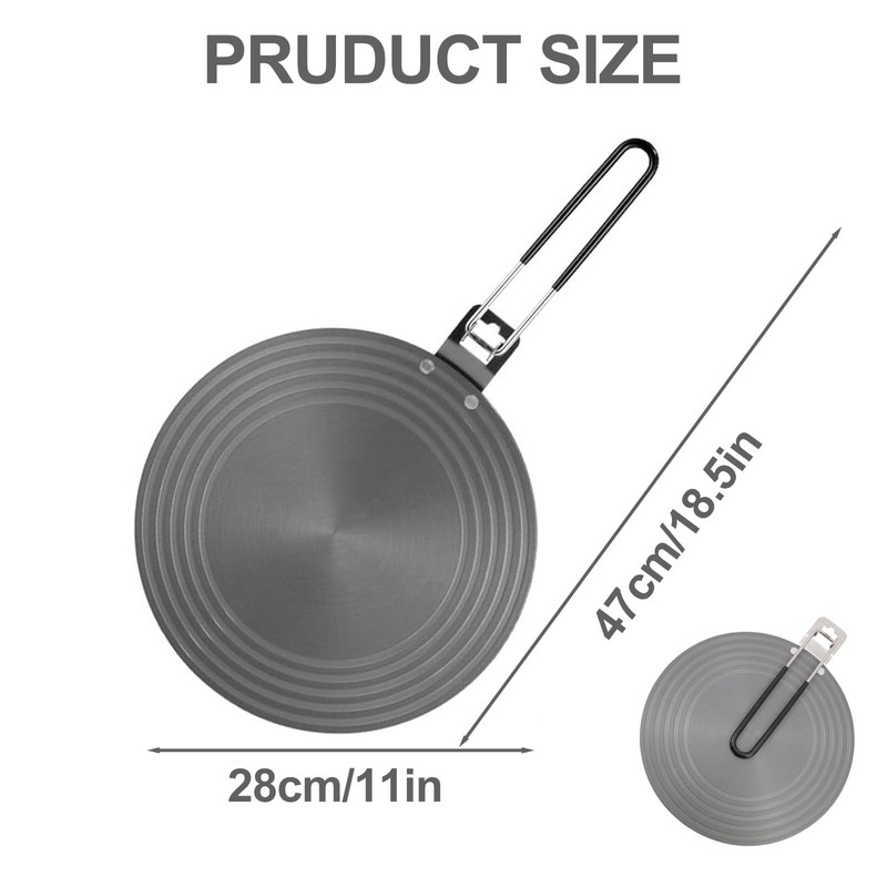 Bcuuozeeing Induction Adapter Plate, Induction Adapter Plate with Foldable Handle,