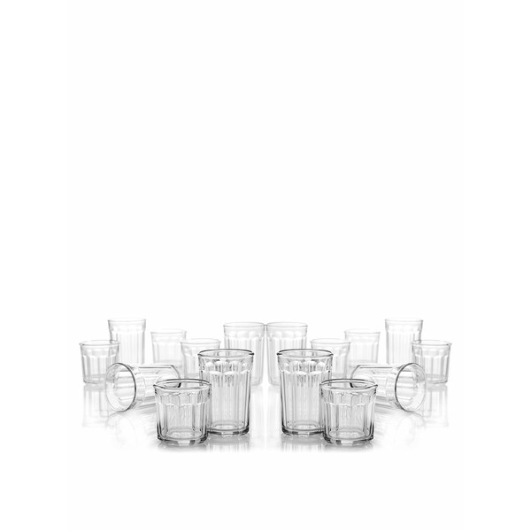 Arc International Luminarc Working Glass 16-Piece Drinkware Set, 8 each Cooler 21 oz. and DOF 14oz