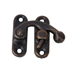 30 Piezas De Cierre De Bloqueo Antiguo Vintage 3,2 x 2,8 cm Gancho De Cerrojo Pestillo De Hierro Estilo Retro Para Cajas De Joyería (Bronce Derecha)