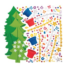 Baker Ross AX427 Christmas Tree Craft Kits 4 Pieces Festive Crafts for Kids Activity Packs and Christmas Decorations
