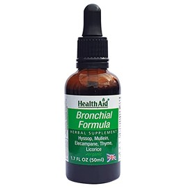 HealthAid Bronchial Formula, 1.7 oz, Herbal Respiratory Support with Hyssop, Mullein, Elcampagne, Thyme, and Licorice