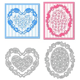 DELORIGIN Heart Dog Cat Paw Frame Cutting Dies Card Making Die Stencil Carbon Steel Pet Bone Die Cuts Scrapbooking Embossing Template for Greeting Cards Craft Paper Album Wedding Invitation Decor