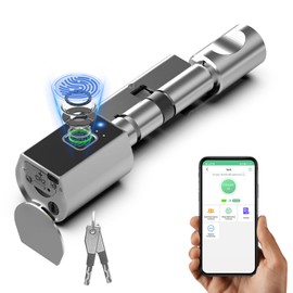 Anweller Elektronisches TüRschloss, Türschloss Haustür, Schließzylinder mit Zahlencode und Schlüssel und APP, Smart Fingerabdruck Schloss Einfache Installation, Geeignet für ältere Menschen