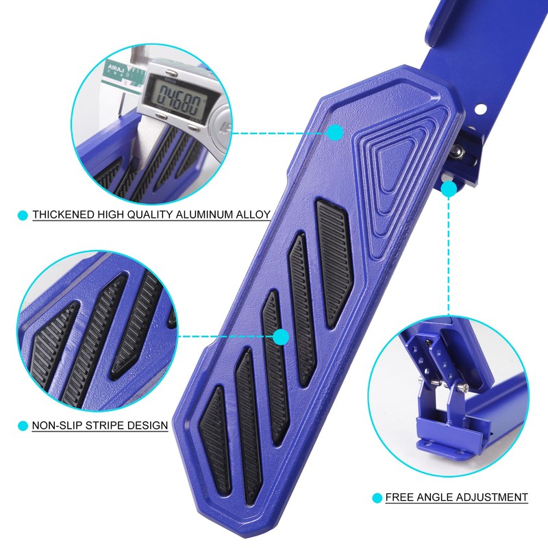 Phamyor Aluminum Anti-Slip Dead Pedal Driver Foot Rest Pad Fit