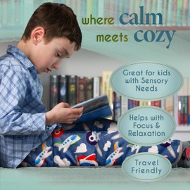 Florensi Weighted Lap Pad for Kids, 5 lbs - Weighted Blanket for Kids, Teenagers, Boys, Girls - Soft, Warm, Comfortable - Sensory Weighted Lap Blanket & Calm Down Corner Supplies - 20" x 23"