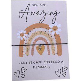 UNIQUEPGIFTS You Are Amazing Gift, Friendship Wish Bracelet, Friendship Gifts For Women, Inspirational Gifts For Women, Thank You Gift, Birthday Gift For Her