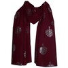 World of Shawls Silver Foil Mulberry Tree Print Fashion Scarf