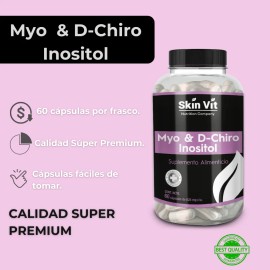 Myo & D-chiro Inositol Skin Vit Súper Premium Relación 40:1 Suplemento Diseñado para Mujeres
