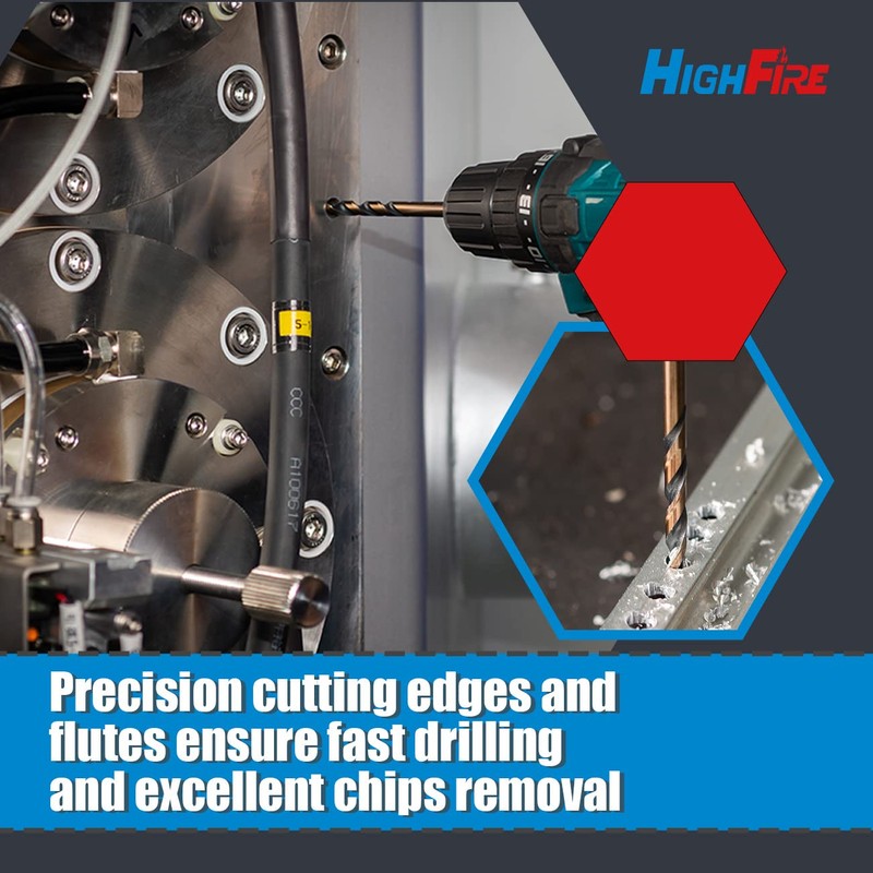 HIGHFIRE 29 PCS Mechanic Drill Bit Set, M2 HSS Heavy