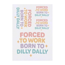 Azeeda 4 x 'Zur Arbeit gezwungen, zum Tüfteln geboren' Temporäre Tattoos - Wasserfest, Hautfreundlich & Ungiftig · Transfers in Verschiedenen Größen (TO00086194)