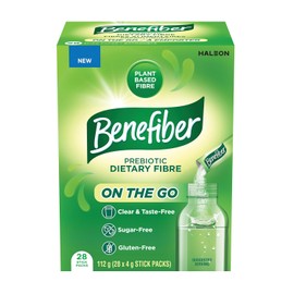 Benefiber On The Go Prebiotic Dietary Fibre Powder, Unflavoured, Stick Packs, Sugar-Free - (28 x 4 g Stick Packs)