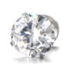 1 Pair 8MM Mens Ladies White Cubic Zirconia Stud Earrings