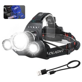 BORUIT LED Rechargeable Headlamp,Super Bright Head Lamp Flashlight,Battery Powered 4 Modes IPX4 Waterproof Headlamps for Adults Kids Outdoor Hunting Hiking Camping Fishing Running