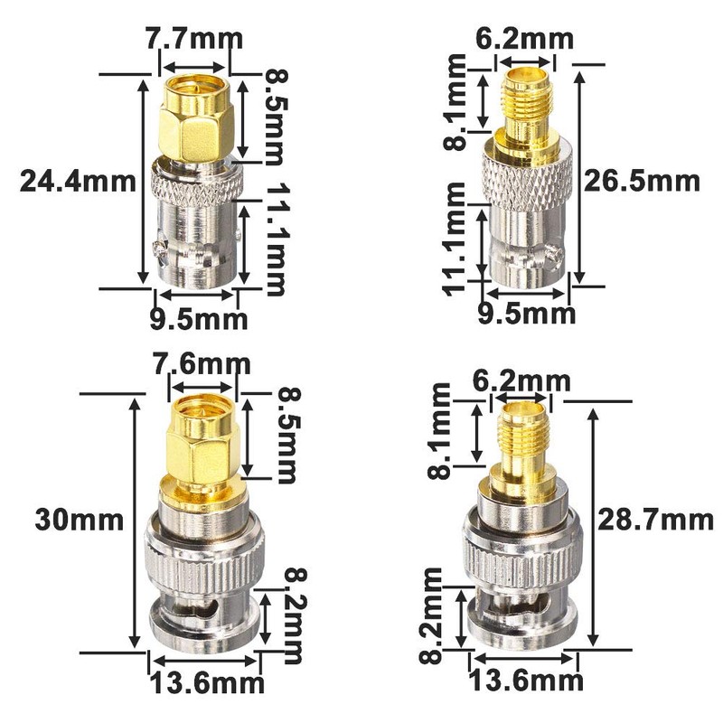 leeyovk BNC to SMA Antenna Adapter 4 Types Kit, BNC
