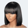 Generic 12'' Inches 2x1 Realistic Straight Bob With Bangs Lace