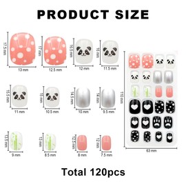 MOLIMOLI Nagelset Kinder - 120 Selbstklebende Nägel in 5 Designs & 12 Größen, künstliche Nägel Kinder Mädchen Set, Fingernägel zum Aufkleben Kinder für DIY Nagelkunst