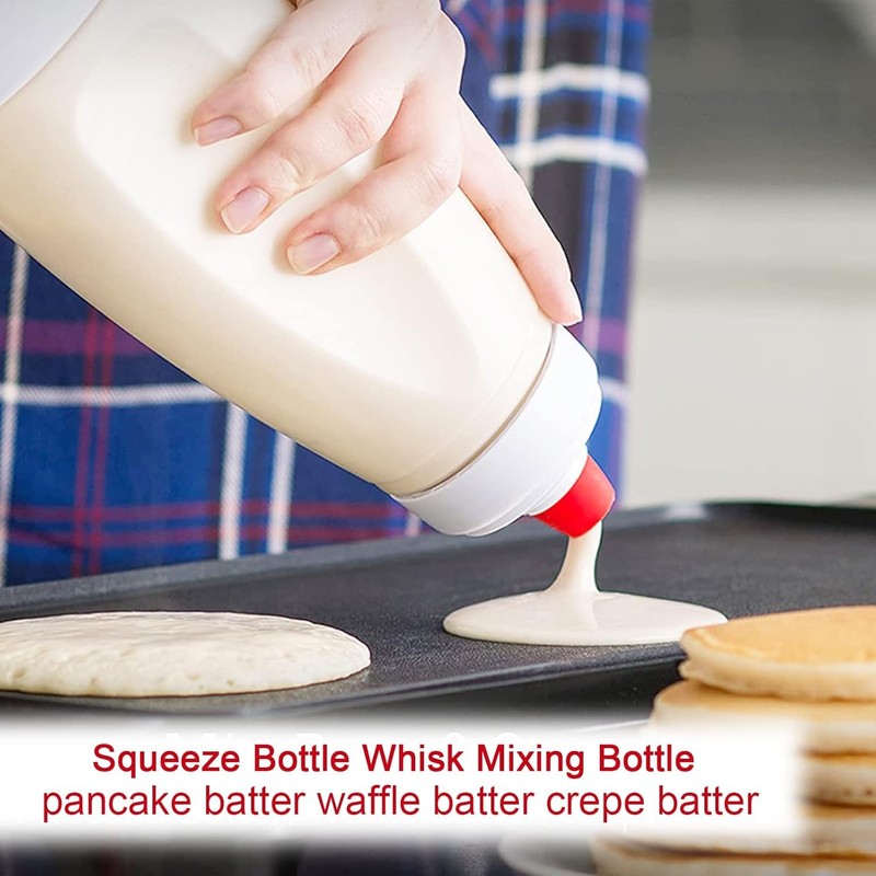 RROAD Hand Dough Dispenser, Pancake Dough Mixing Bottle Dispenser Cupcake