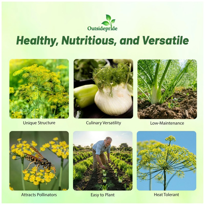 Outsidepride 1 oz. Annual Foeniculum Vulgare Fennel Herb Garden Seeds