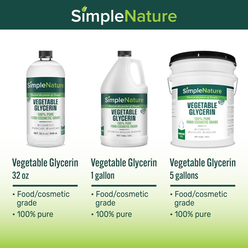SimpleNature Food Grade Propylene Glycol - 99.9% Purity - 32