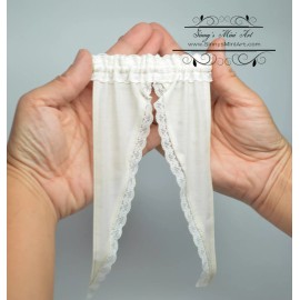 SMA 1:12 Dollhouse Miniature Curtains/ Tiffany Ruf/ECRU AZ BB53001