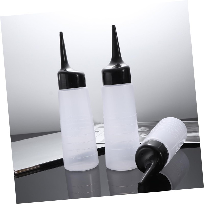 OHPHCALL 2pcs Hair Dye Bottles Shampoo Bottles White Nozzle Travel