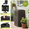 Greesum 33 Gallon Outdoor Trash Can with Lid, Waterproof Resin