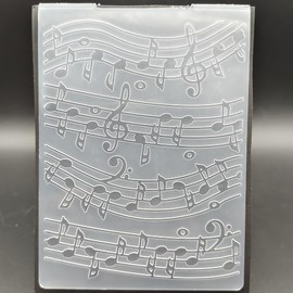 Plastic Embossing Folder A6 Size Music Staff Pattern Paper Crafts Plastic Textured Impressions for Card Making Scrapbooking